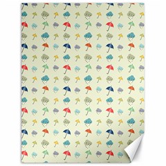 Clouds And Umbrellas Seasons Pattern Canvas 18  X 24  by Pakrebo