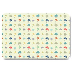 Clouds And Umbrellas Seasons Pattern Large Doormat  by Pakrebo