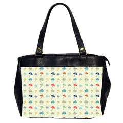 Clouds And Umbrellas Seasons Pattern Oversize Office Handbag (2 Sides) by Pakrebo