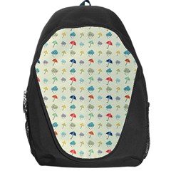 Clouds And Umbrellas Seasons Pattern Backpack Bag by Pakrebo