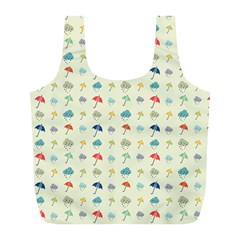 Clouds And Umbrellas Seasons Pattern Full Print Recycle Bag (l) by Pakrebo