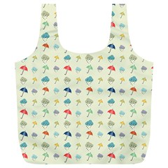 Clouds And Umbrellas Seasons Pattern Full Print Recycle Bag (xl) by Pakrebo