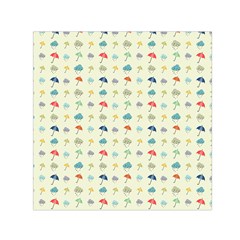 Clouds And Umbrellas Seasons Pattern Small Satin Scarf (square) by Pakrebo