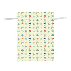 Clouds And Umbrellas Seasons Pattern Lightweight Drawstring Pouch (m)