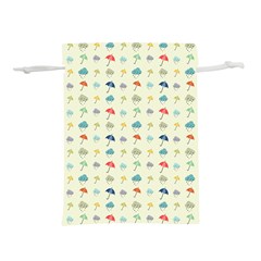 Clouds And Umbrellas Seasons Pattern Lightweight Drawstring Pouch (l)