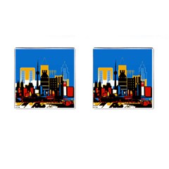 Architecture City House Window Cufflinks (square) by Pakrebo