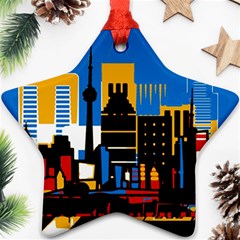 Architecture City House Window Star Ornament (two Sides) by Pakrebo