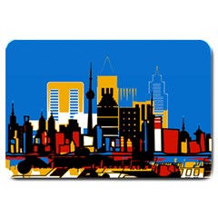 Architecture City House Window Large Doormat 