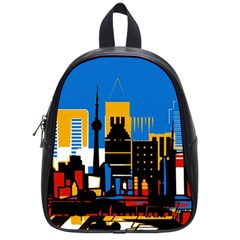 Architecture City House Window School Bag (small) by Pakrebo