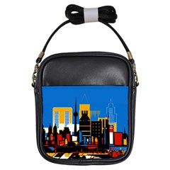 Architecture City House Window Girls Sling Bag by Pakrebo