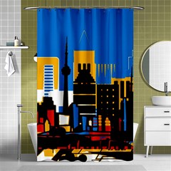 Architecture City House Window Shower Curtain 48  X 72  (small)  by Pakrebo