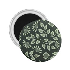 Flowers Pattern Spring Green 2 25  Magnets by Pakrebo