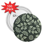 Flowers Pattern Spring Green 2.25  Buttons (100 pack)  Front