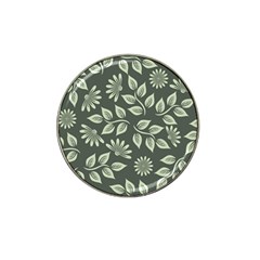 Flowers Pattern Spring Green Hat Clip Ball Marker by Pakrebo