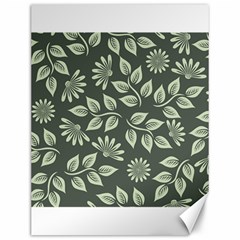 Flowers Pattern Spring Green Canvas 12  X 16  by Pakrebo