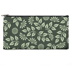 Flowers Pattern Spring Green Pencil Cases by Pakrebo