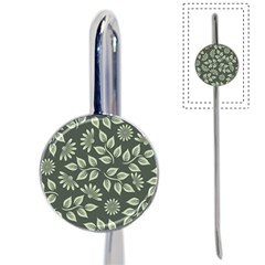 Flowers Pattern Spring Green Book Mark by Pakrebo