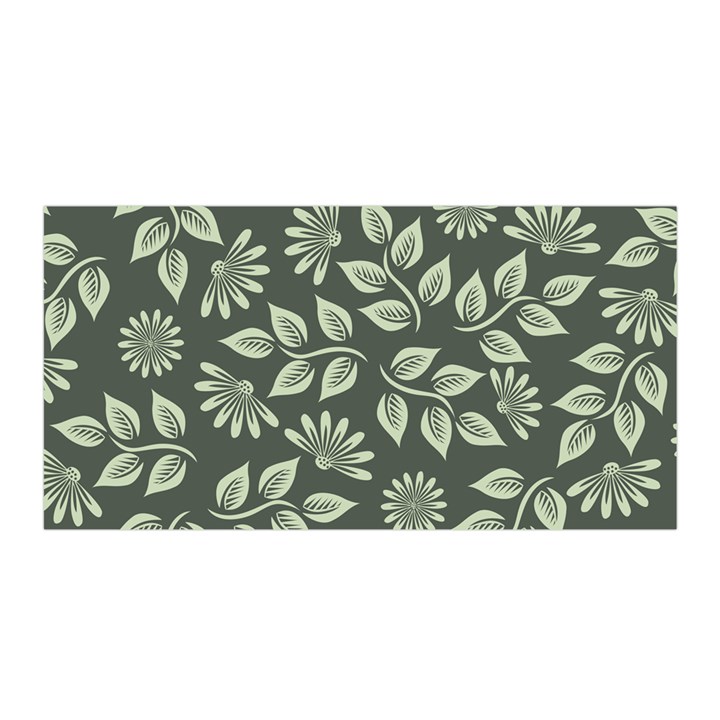 Flowers Pattern Spring Green Satin Wrap