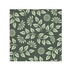 Flowers Pattern Spring Green Small Satin Scarf (square) by Pakrebo