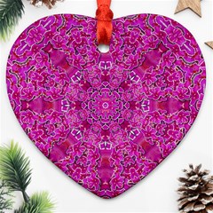 Flowering And Blooming To Bring Happiness Ornament (heart) by pepitasart