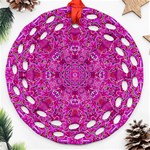 Flowering And Blooming To Bring Happiness Ornament (Round Filigree) Front