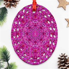 Flowering And Blooming To Bring Happiness Ornament (oval Filigree) by pepitasart