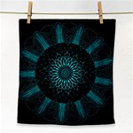 Ornament District Turquoise Face Towel Front