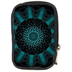 Ornament District Turquoise Compact Camera Leather Case by Pakrebo