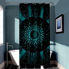 Ornament District Turquoise Shower Curtain 36  X 72  (stall)  by Pakrebo