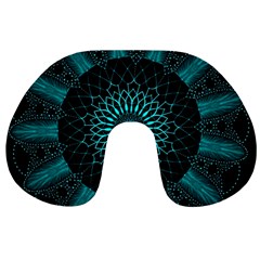 Ornament District Turquoise Travel Neck Pillow by Pakrebo