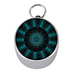 Ornament District Turquoise Mini Silver Compasses by Pakrebo