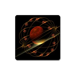 Fractal Digital Art Square Magnet by Pakrebo