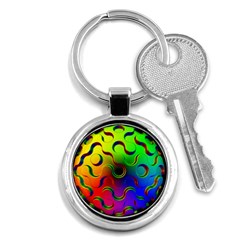 Ball Sphere Digital Art Fractals Key Chain (round) by Pakrebo