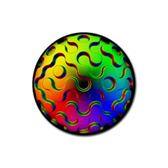 Ball Sphere Digital Art Fractals Rubber Coaster (round)  by Pakrebo