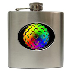 Ball Sphere Digital Art Fractals Hip Flask (6 Oz) by Pakrebo