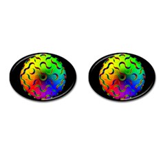 Ball Sphere Digital Art Fractals Cufflinks (oval) by Pakrebo