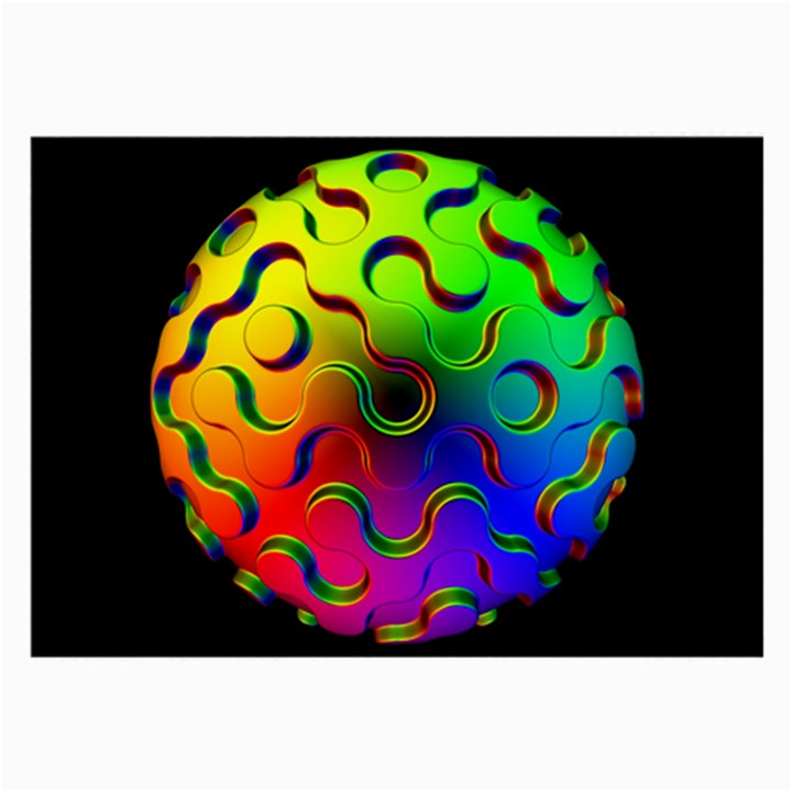 Ball Sphere Digital Art Fractals Large Glasses Cloth (2 Sides)