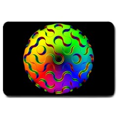 Ball Sphere Digital Art Fractals Large Doormat  by Pakrebo