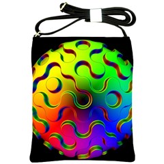 Ball Sphere Digital Art Fractals Shoulder Sling Bag by Pakrebo