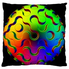 Ball Sphere Digital Art Fractals Large Flano Cushion Case (one Side) by Pakrebo