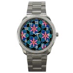 Ornament Digital Color Colorful Sport Metal Watch Front