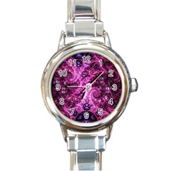 Fractal Art Digital Art Round Italian Charm Watch by Pakrebo