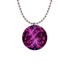 Fractal Art Digital Art 1  Button Necklace by Pakrebo