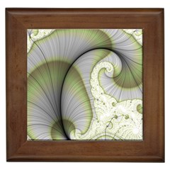 Graphic Fractal Eddy Curlicue Leaf Framed Tile by Pakrebo