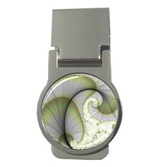 Graphic Fractal Eddy Curlicue Leaf Money Clips (round) 