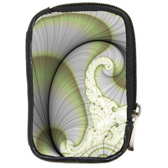 Graphic Fractal Eddy Curlicue Leaf Compact Camera Leather Case by Pakrebo