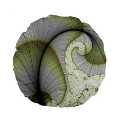 Graphic Fractal Eddy Curlicue Leaf Standard 15  Premium Round Cushions