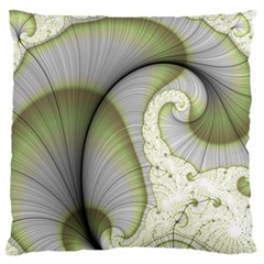 Graphic Fractal Eddy Curlicue Leaf Large Flano Cushion Case (two Sides) by Pakrebo