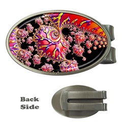 Fractals Colorful Pattern Money Clips (oval) 