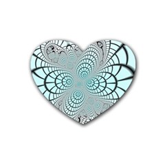 Digital Art Fractal Abstract Rubber Coaster (heart) 